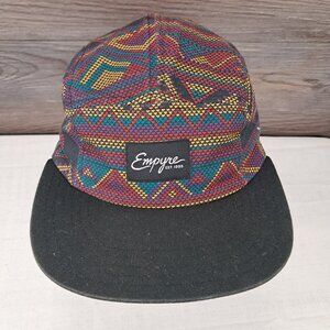 Empyre 5-Panel Hat Tribal Aztec Pattern Flat Brim Streetwear Cap